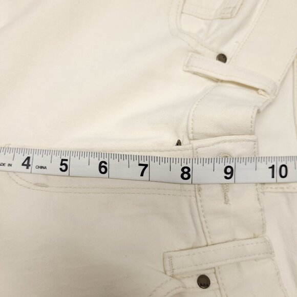 a.n.a Womens Distressed Mid Rise Skinny Boyfriend Jeans Size 10 Ivory - Picture 8 of 13